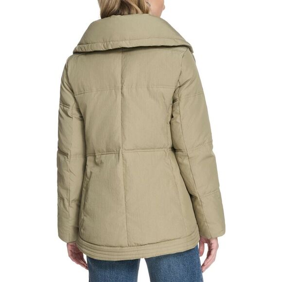 Cole Haan Womens Twill Down Jacket, Green - Picture 2 of 3